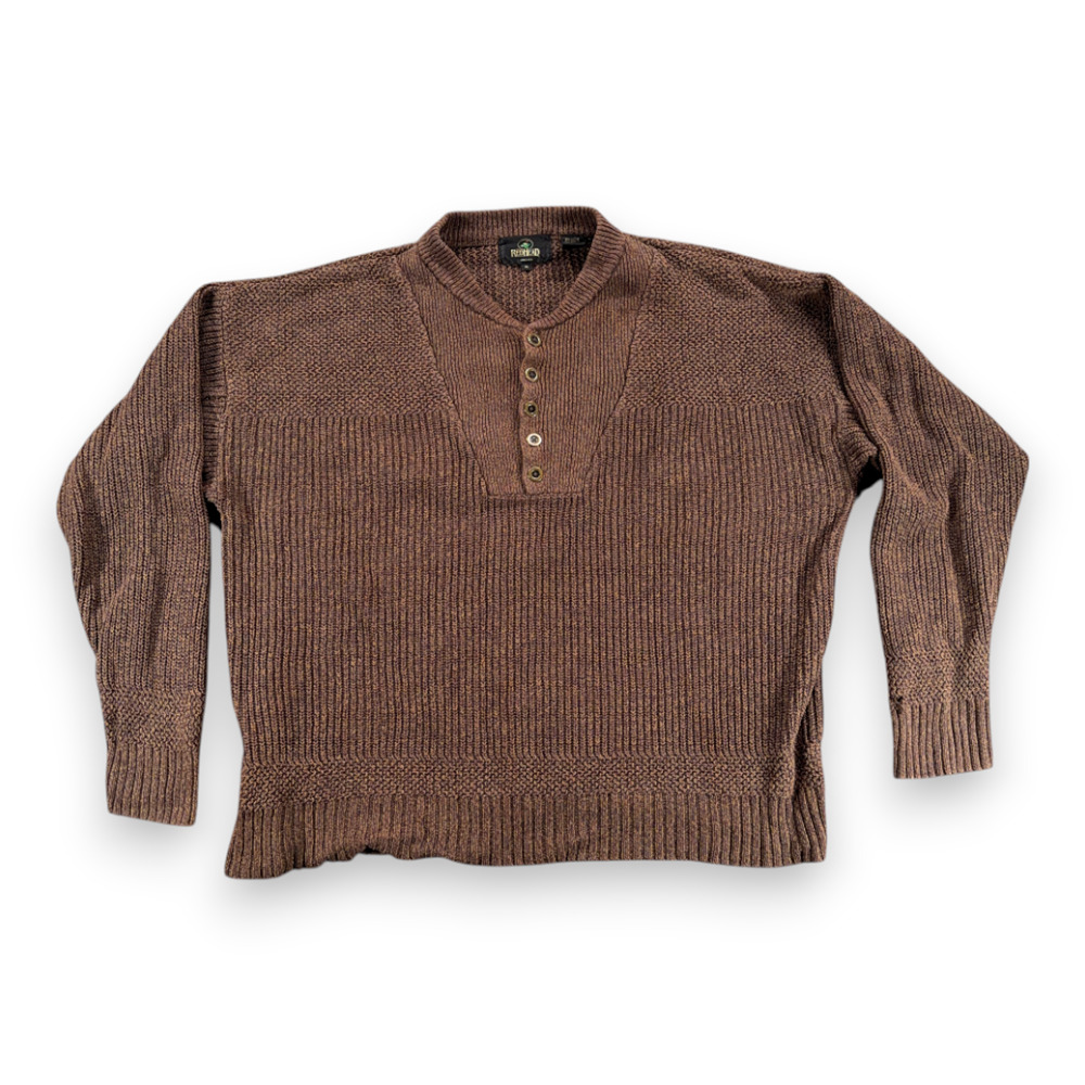 Vintage RedHead Sweater Adult EXTRA LARGE Brown Cable Knit Military Commando 90s